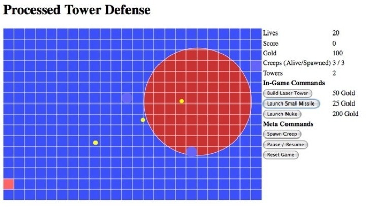 Processed Tower Defense in Processing.js
