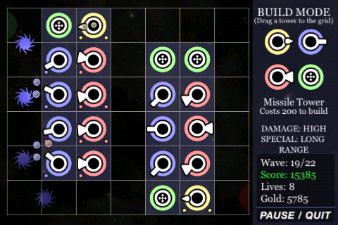 Another screenshot of touchDefense gameplay.
