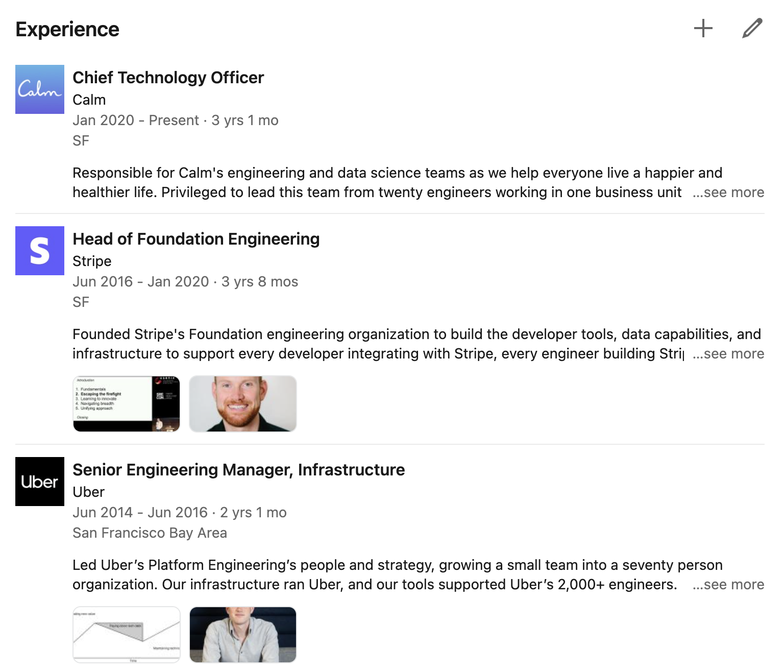 Screen shot of jobs with associated videos and blog posts