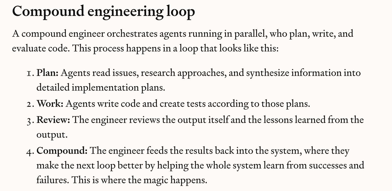 Screenshot of EveryInc&rsquo;s Compound Engineering summary