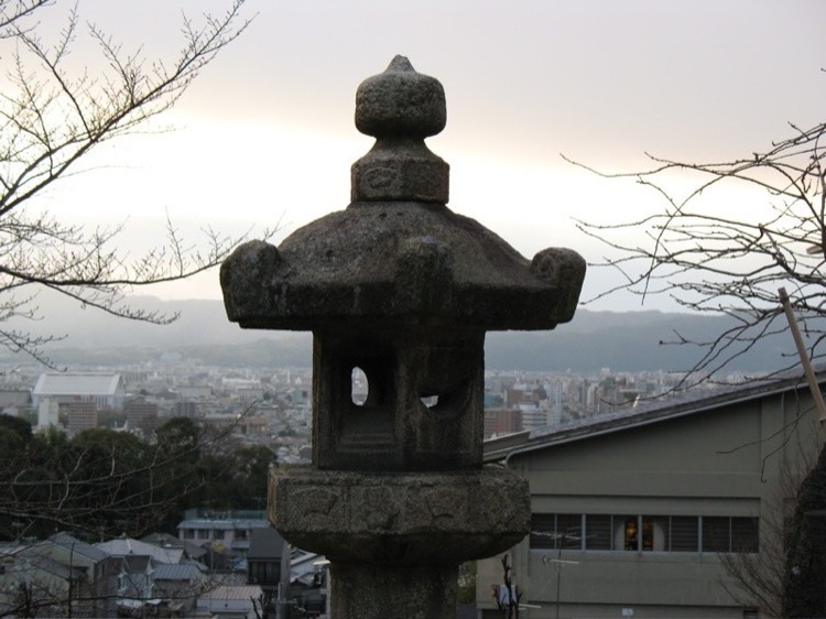 A Japanese stone lantern in Kyoto