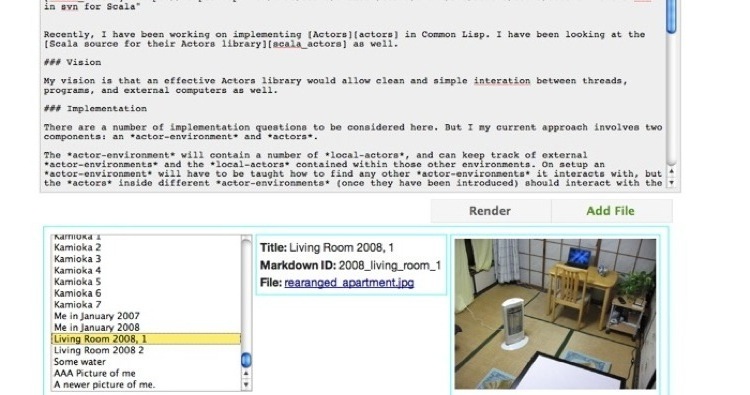 Screenshot of using images in LFE