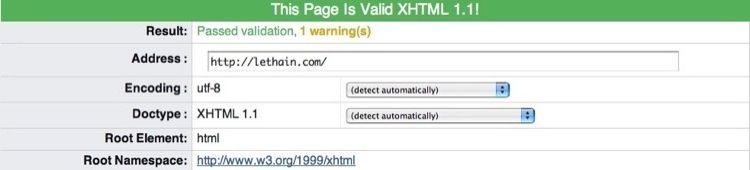 Screenshot of validation for lethain.com