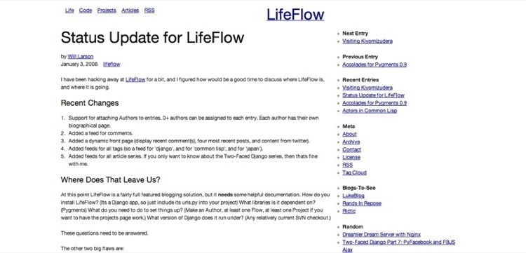A picture of the new LifeFlow layout.
