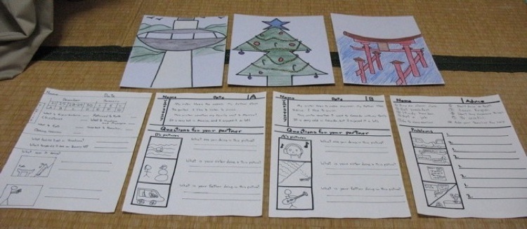 A picture of my lesson materials for my winter lesson